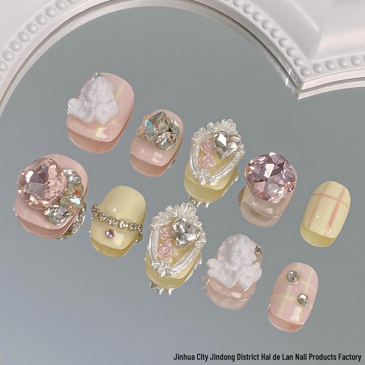 

High-End Short Length Sweet Flash Handmade Nail Patches 2024 Baileys-M