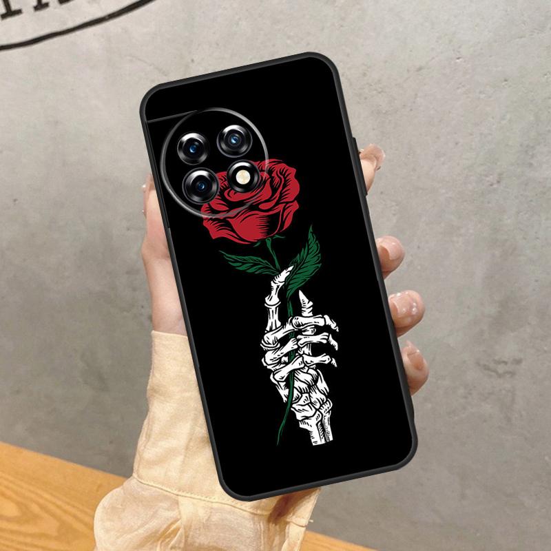 Skeleton Hand Rose Gothic Case For OnePlus 8 9 10 Pro 15 15R 13 R 12 11 13T 10T 8T Nord CE 5 2 3 4 Lite N20 N30 Cover