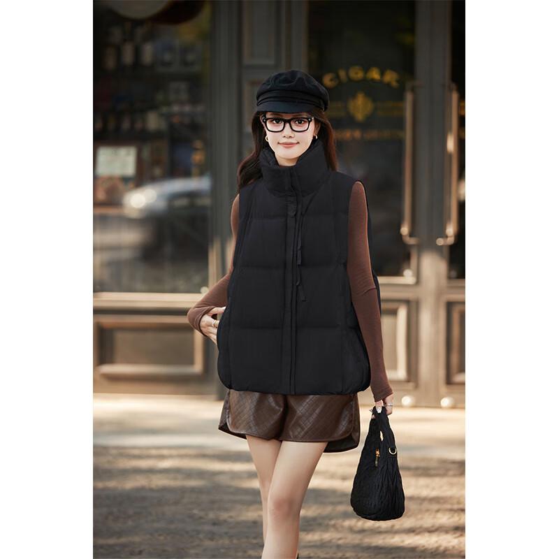 Fengxun Women's Stylish Winter Stand-Collar Down Vest