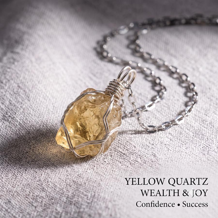 Collar de Cristal Crudo Impermeable de Acero Inoxidable 316L, Colgante de Piedra Preciosa Envuelto en Alambre Libre de Manchas, Joyería Diaria Estética Boho para Mujeres