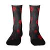 Unisex Crew Socks Breathable Comfortable Fit Mid Calf Socks Halloween Themed Printed Socks with Rose Pattern for Everyday Wear