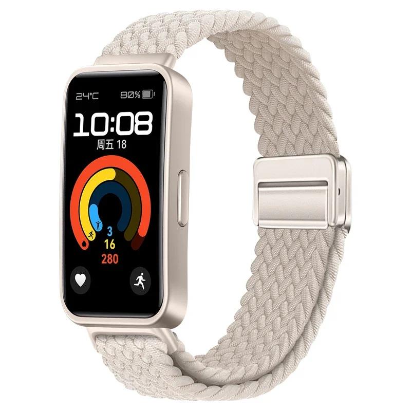 Magnetic Braided Loop Strap for Huawei Band 10 9 8 Accessories Adjustable Wristband Elastic Nylon Bracelet Huawei Band 9 Band 8