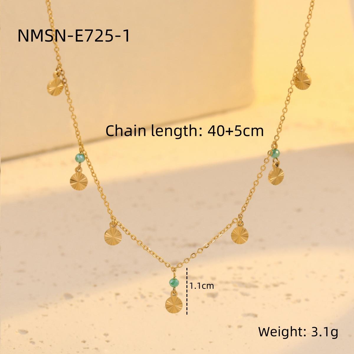 GEMCHIC Women s Stainless Steel Beaded Necklace Geometric Chain Necklace Summer New 18K Gold Plated