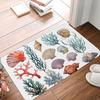Summer Ocean Print Rug Starfish Seashells On Sandy Beach doorMat for Living Dining Dorm Room Bedroom Home Decorative
