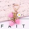 Cute Strawberry Bag Pendant Keychain Kawaii Heart Flower Daisy Key Chain for Women Girs Bag Purse Pendant Accessories Gift