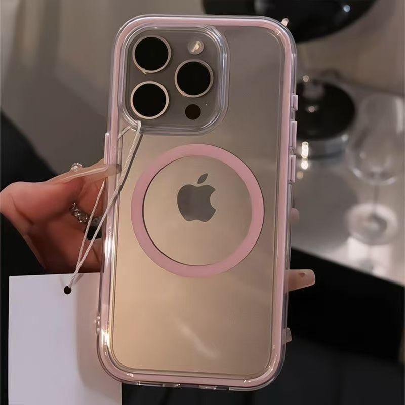 Ins Style Simple Candy Color Dazzling Magnetic Compatible with Apple 16/15 iPhone 13 XR/MAX Huawei Phone Case