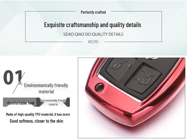 Mercedes Key Cover for E-Class, C-Class, C200L, E260L, CLA220, GLA200, GLC260L, GLS - Women's Design.