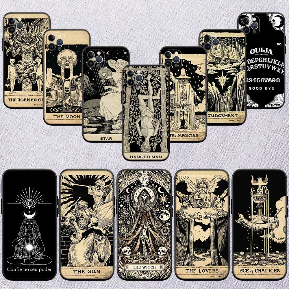 NH48 Witch Divination Tarot Moon Phone Case for OPPO A40 A60 A80 A15 A16 A16K A12 A17 A17K A54 A54S A53 A53S A55 A56 A57 A98 F23