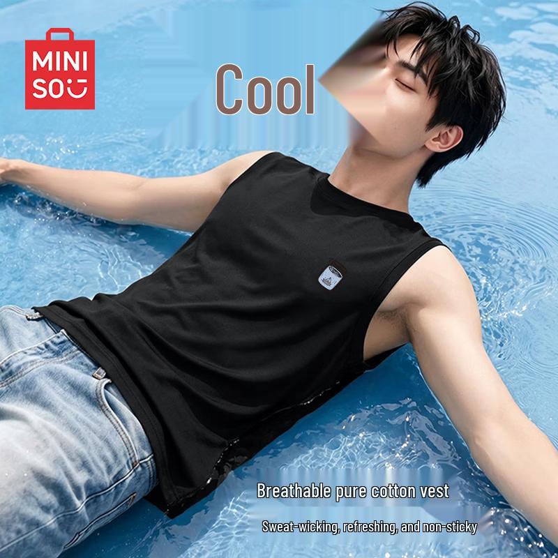 MINISO Men s Summer Pure Cotton Tank Top L