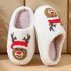 Children Christmas Cotton Slippers Breathable Thick Sole House Shoes Thicken Fluffy Flat Home Shoes for Winter Autumn