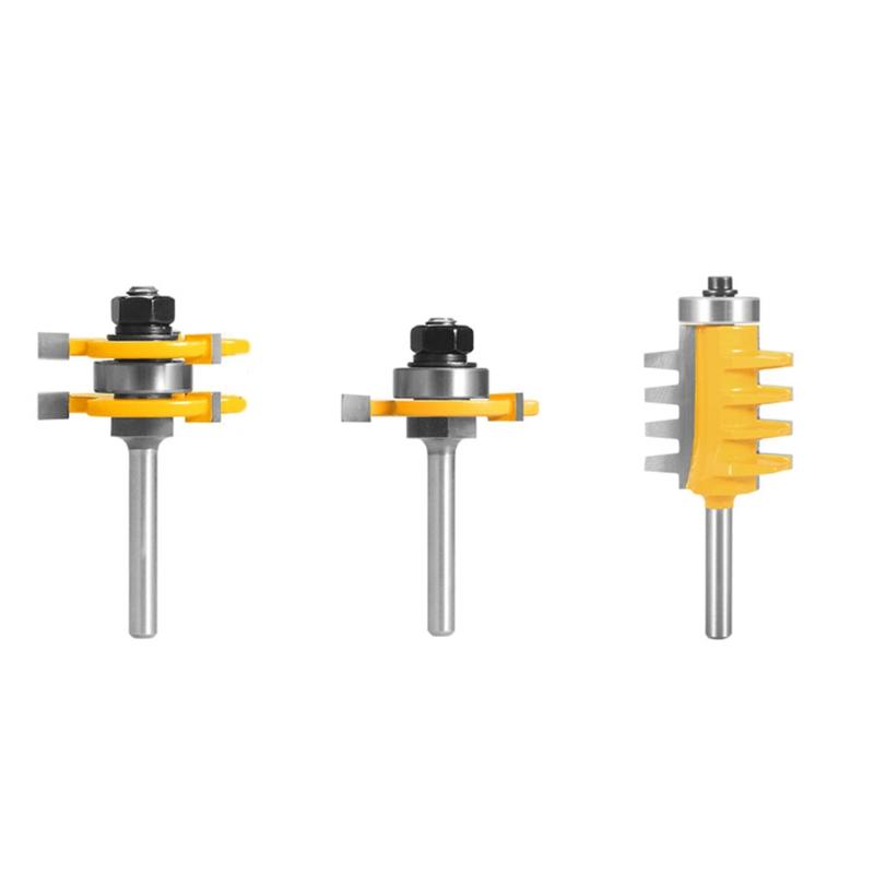 Professional Router Bit Set 1/2 1/4 Shank High Impact Strength Carbide Alloy Tenon Material Milling Tool for Woodworking