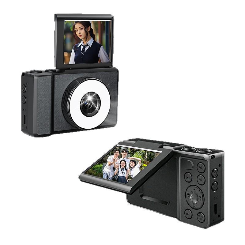 Cross-Border Flip Screen Mirrorless CCD Digital Camera with HD Video, 5MP, and LED Fill Light.