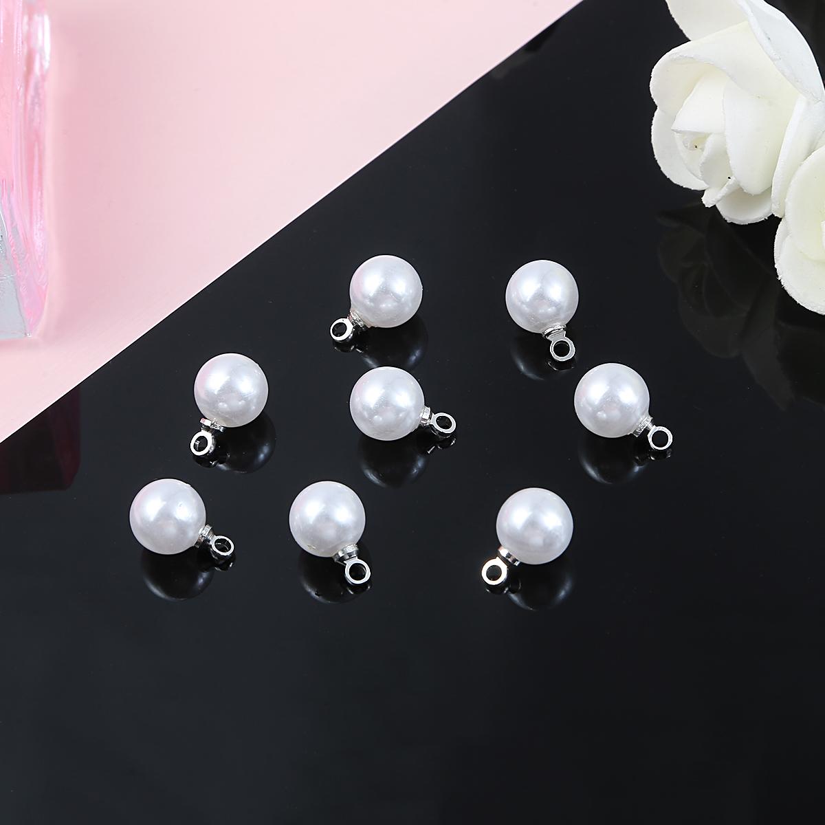 

10 шт./пакет 6-10 мм цвета слоновой кости/белые очаровательные бусины из АБС-пластика с жемчугом для DIY одежды, обуви, сумок, украшения для свадебной вечеринки 8mm