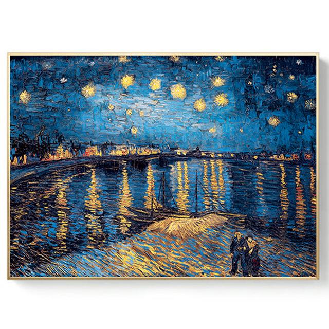 Van Gogh Oil Painting Starry Night Sunflower Abstract Canvas Art Print Poster Picture Decorative Mural Canvas Painting Retro Pop