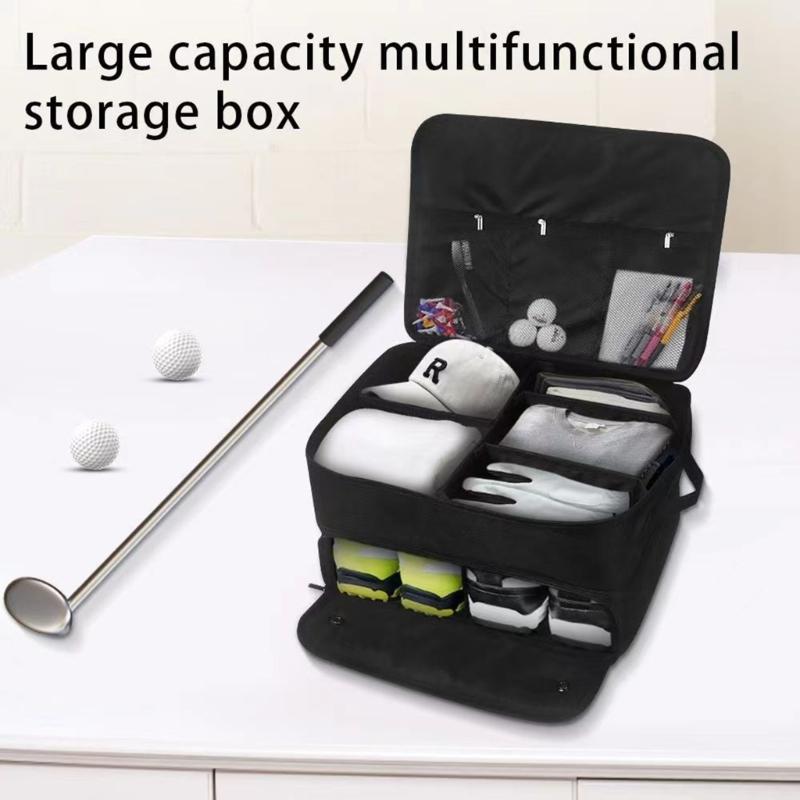Zippered Golf Gears Travel Case Features Foldable Layer For Shoes Balls And Gloves Ample Space For Caddie Bags And Lockers