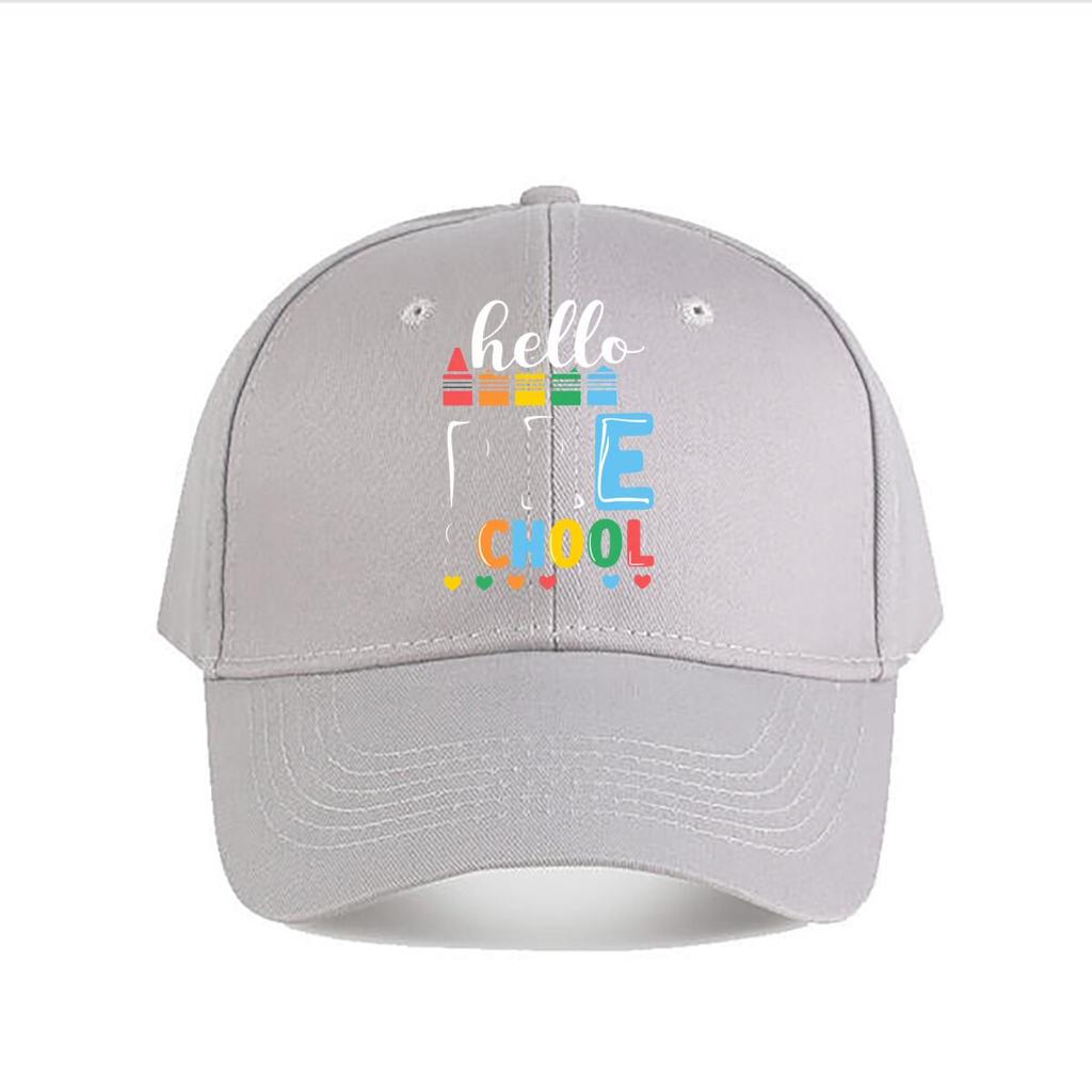 Hello School Crayon Heart Baseball Cap Fashion Unisex Sunhat Womens Outdoor Sports