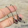 Mozambique Garnet Earring Electroformed Copper Earrings White Topaz Earring Electroformed Gemstone Jewelry Handmade Earrings Engagement Gift