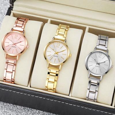 Stainless Steel Women Wristwatch Folding Buckle Strap Watch Fashion Quartz Watches  Women