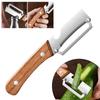 Stainless Steel Peeler with Wooden Handle for Peeling and Slicing Fruits and Vegetables Multi-Function Kitchen-Specific Peeler