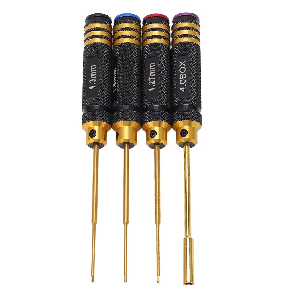 4 Stück RC Schraubendreher Stecknuss Sechskant Aluminiumlegierung Reparatur Wartung Werkzeugset Kit für Spielzeugmodell
