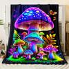 1pc Colorful Mushroom Blanket Skin-Friendly Soft Blanket Flannel blanket  New for Birthday Gift Home Sofa Chair Decoration