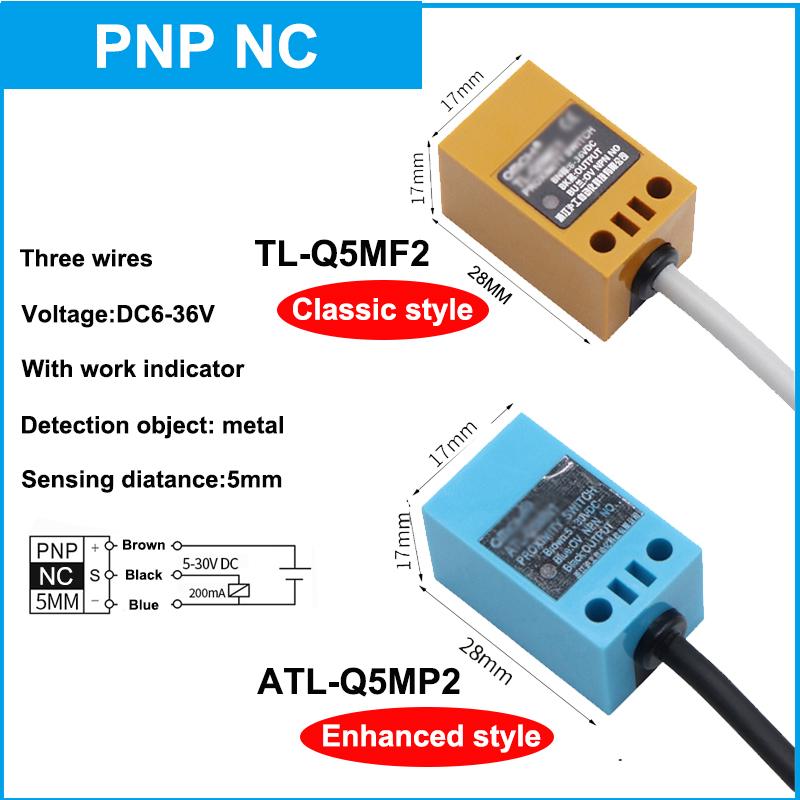 Waterproof Inductive Metal Proximity Switch Square Sensor TL-Q5M NPN PNP NO NC DC 6-36V AC90-250V