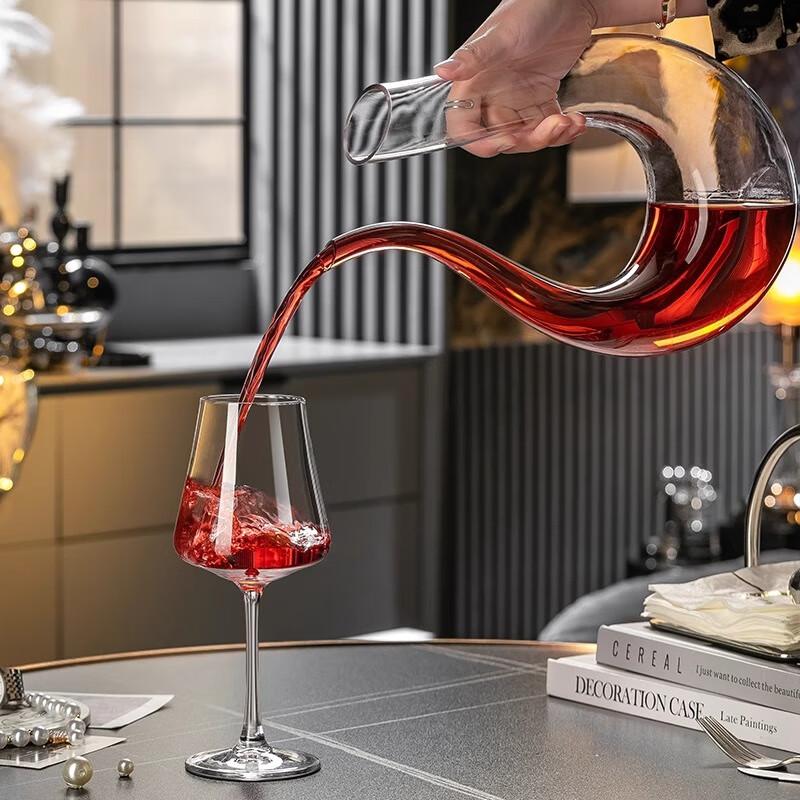 CRISTALGLASS Crystal Glass Red Wine Glass Set Home Use Large Wine Goblets 6 Pieces High-End Large Belly Glasses 425ml