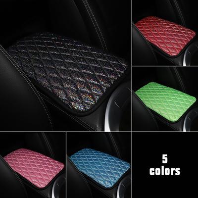 32cm Universal Car Armrest Mat Bling Bright Cloth Non-slip Armrests Storage Box Cushion Cover Men Women Car Accessories