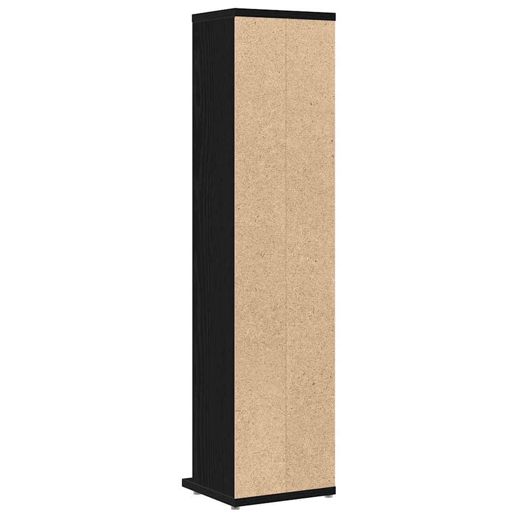 CD-Schrank Schwarz Eichen-Optik 21x20x88 cm Holzwerkstoff