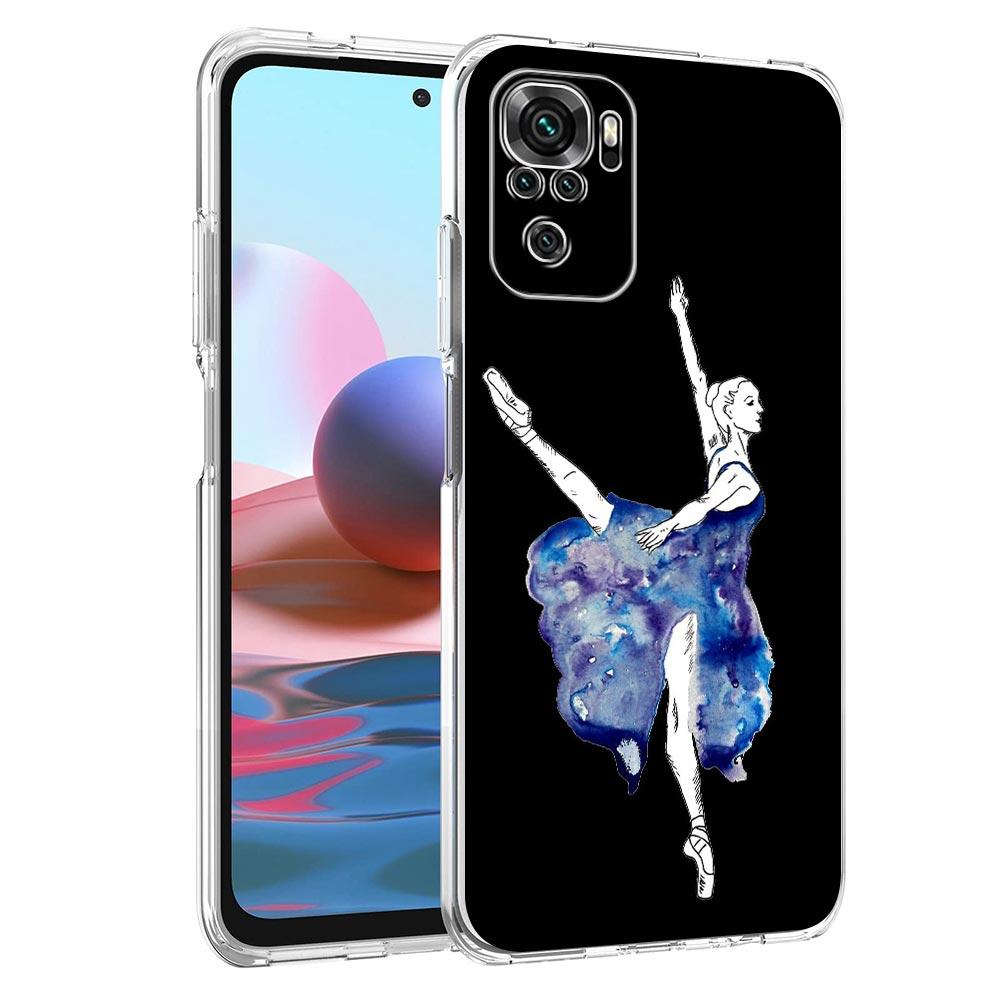 Simple Swan Dance Ballet Clear Phone Case For Xiaomi Redmi Note 12 5G 9S 9 8 10 11 Pro+ 9T 8T 10C 9C 9A 7 Pro Soft Back Cover