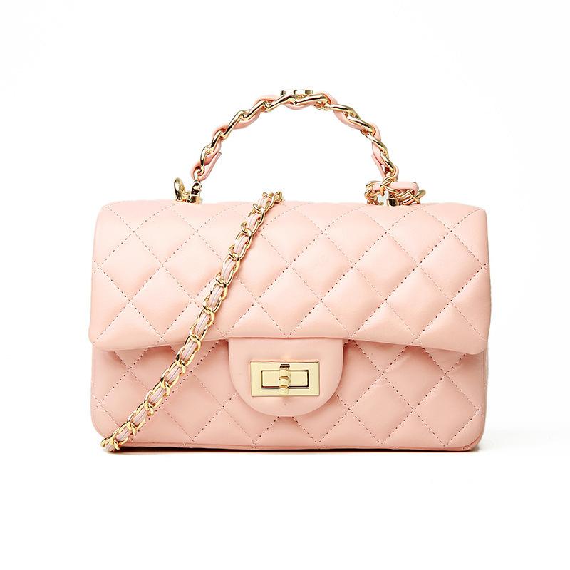 Leather rhombus chain bag women's handbag high-end new versatile single shoulder messenger small square bag
