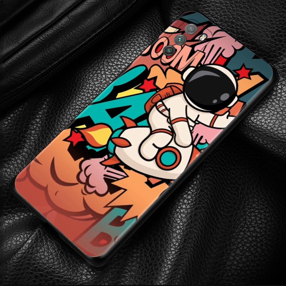 Cute Star Planet Astronaut Case For Xiaomi POCO X3 M3 Pro X3 NFC X3 F3 GT F1 Cover for Mi Civi 11T 10T Pro 9T 11 Note 10 Lite