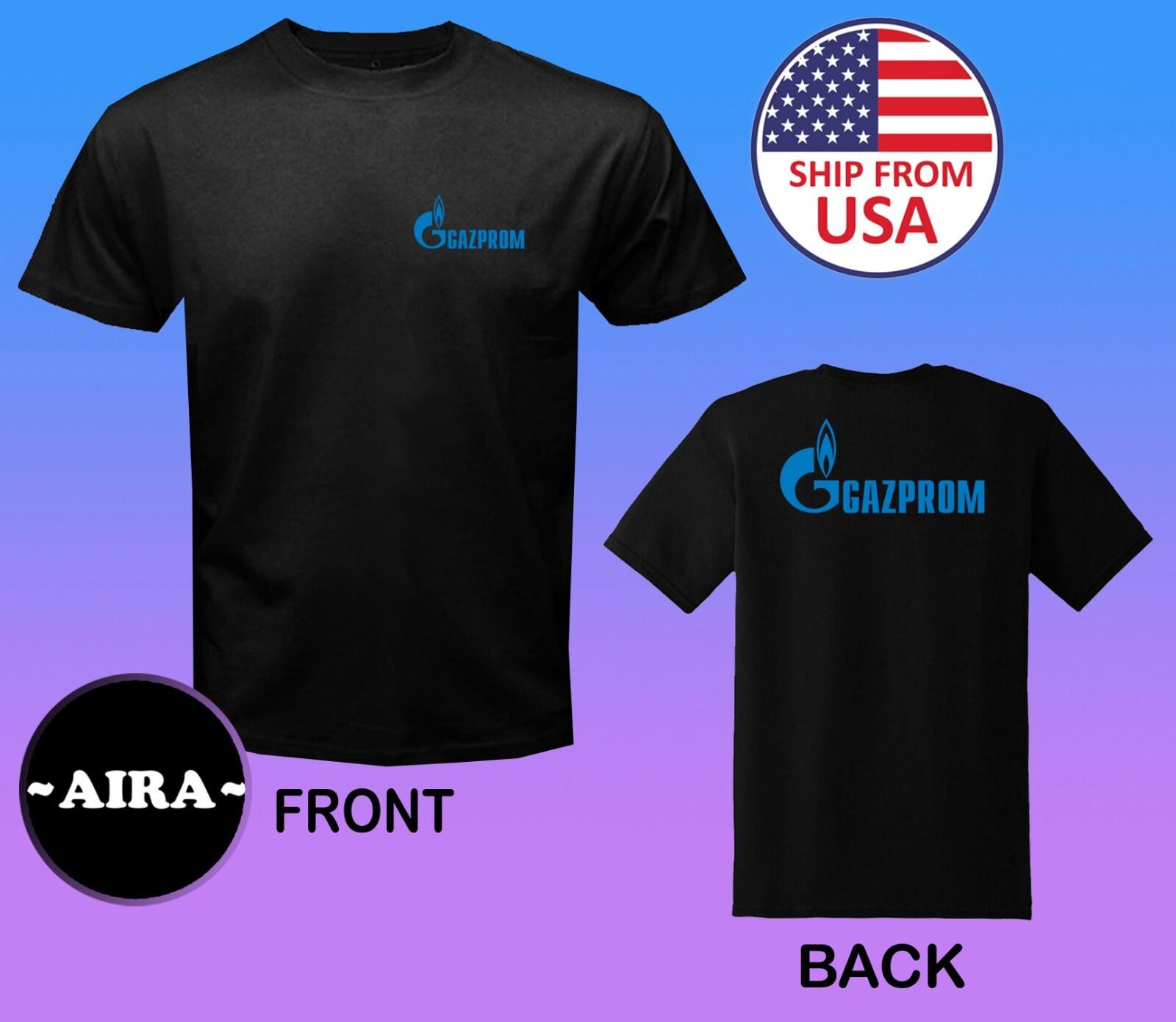 Gazprom Russian Oil Company Men s Black Size S-5XL L