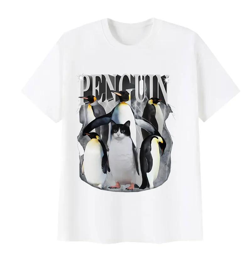 Cute Penguin Funny Meme T Shirt Unisex Women Vintage Fashion High Quality Cotton Tshirts Tops Casual Clothing Short Sleeve Tshirt
