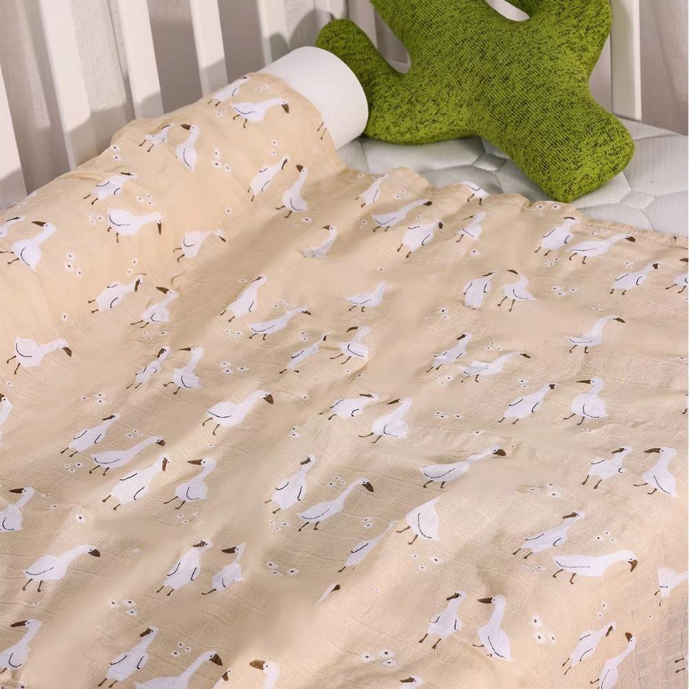 Cartoon Print Baby Swaddle Blanket Cotton Baby Stroller Cover Baby Wrap Sleeping Bag  Infant Bath