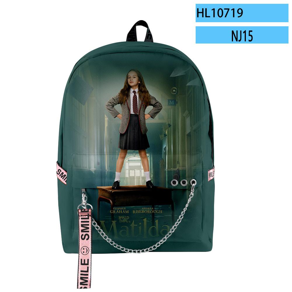 Luxe Roald Dahl's Matilda the Musical Film 3D Print Schooltassen Unisex Oxford Waterdichte Notitieboek multifunctionele Rugzakken