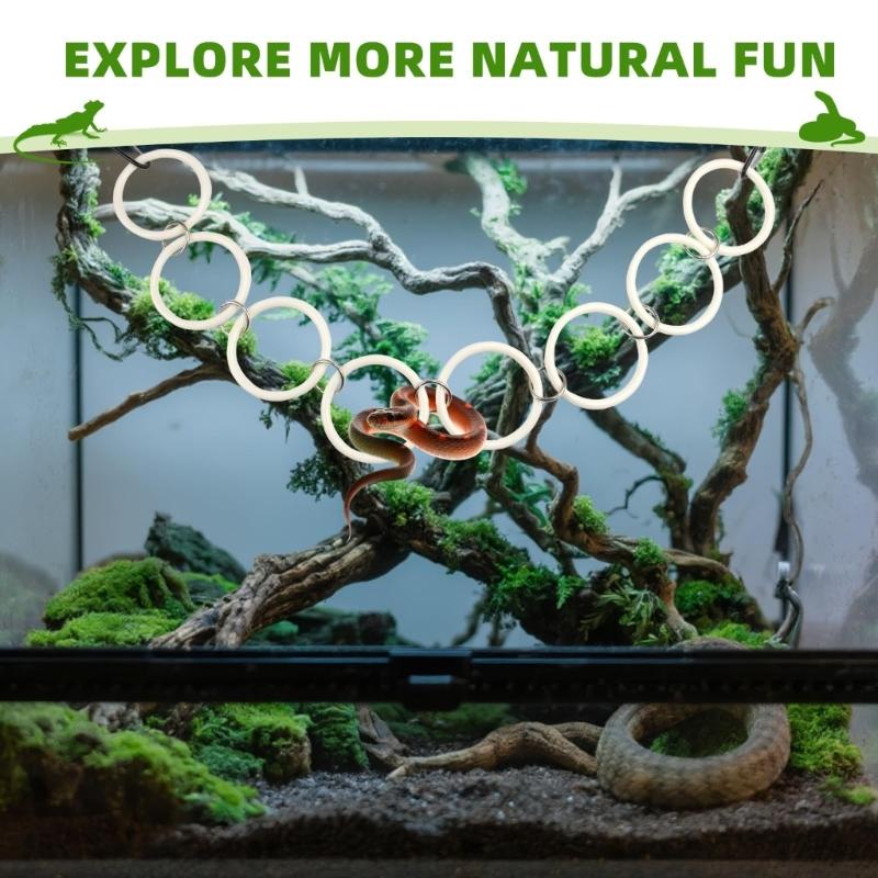 Interactive Reptiles Activity Climbing Chain With Scratchproof Acrylic For Reptiles Pet Habitat Enrichment Accessories