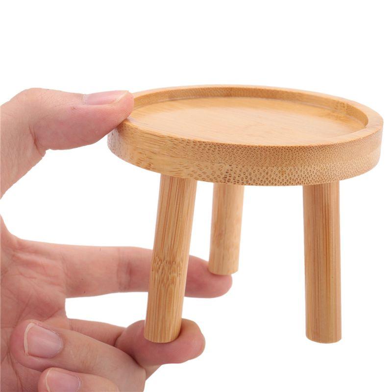 ABWR-6X Wooden Plant Stand Flower Pot Base Holder Stool High Stool Balcony Succulent Round Flower Shelf For Indoor Outdoor
