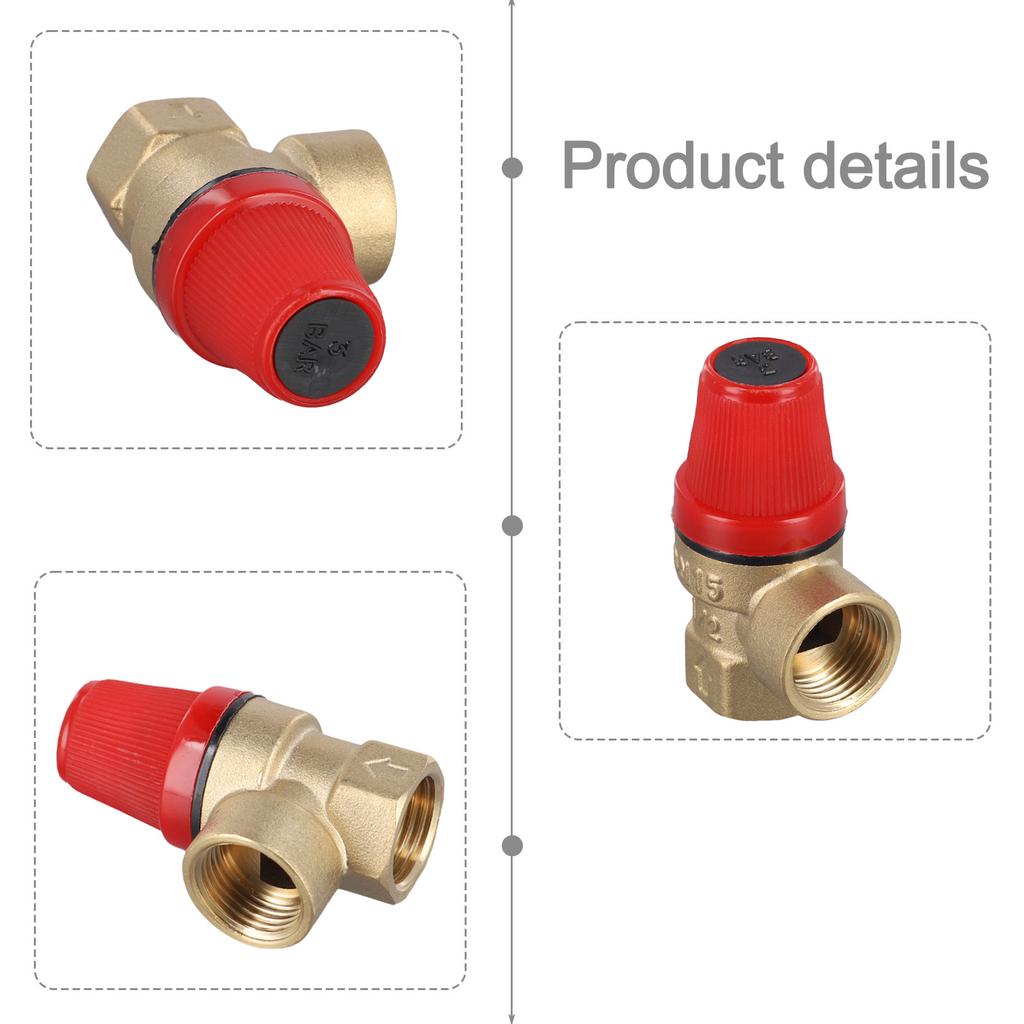 Diaphragm Brass Safety Valve 1/2 Inch Pressure Level 3 Bar To 6 Bar Drain Valve With A Standard 1/2 Inch Connection