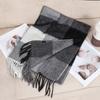 Fashion Pure Wool Plaid Velvet Scarf British Fringed Scarf Autumn and Winter Men's Couple Simple Shawl To Keep Warm