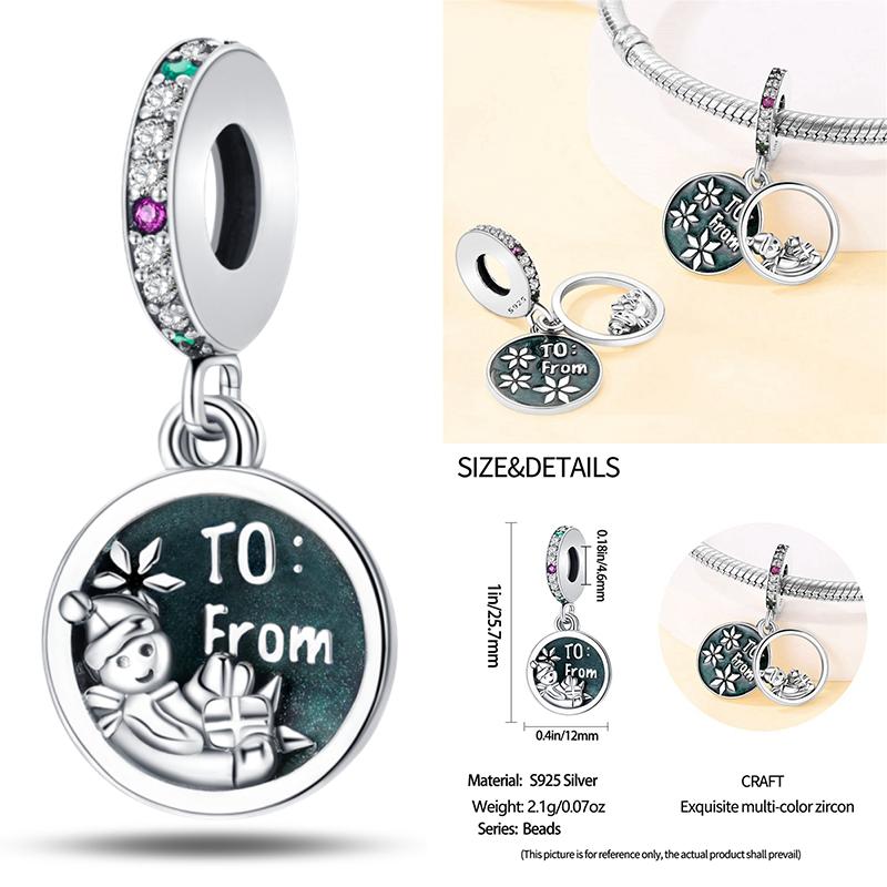 Copper Christmas Charm Beads Fit Original Bracelet Dangle Women Diy Jewelry Christmas Gifts