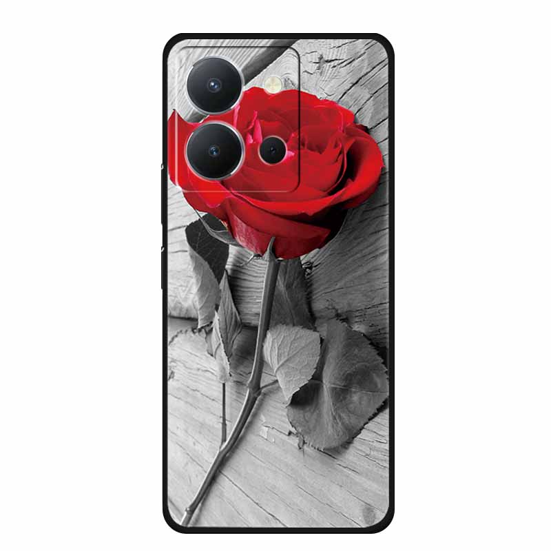 For Vivo Y36 4G Case Luxury TPU Soft Silicone Phone Cases Back Cover For VivoY36 4G Russian Version Shockproof Flowers New Funda