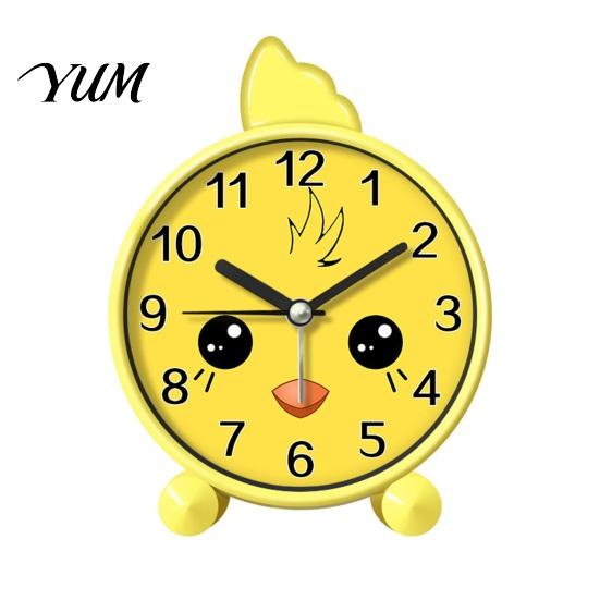 Kids Room Clock Cartoon Animal Alarm for Students, Non-Ticking Quiet Movement Clock, Battery Operated Desk Home Bedroom Electronic