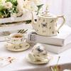 European Retro Cream Coffee Cup & Saucer Set - French Ceramic Afternoon Tea Mug