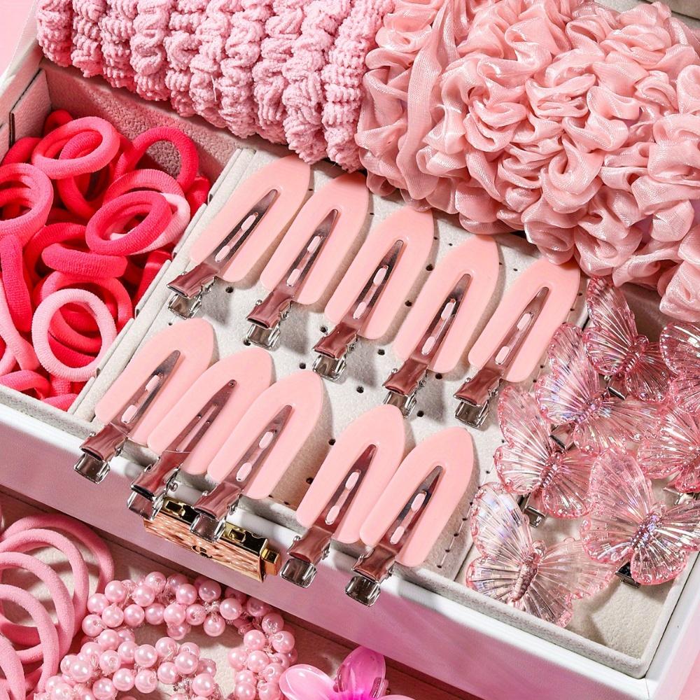 144pcs Hair Accessory Set - Includes Large Fabric Scrunchies & Clips, Perfect for Daily Wear & Gifts, Shower & Makeup Essentials (without Box)