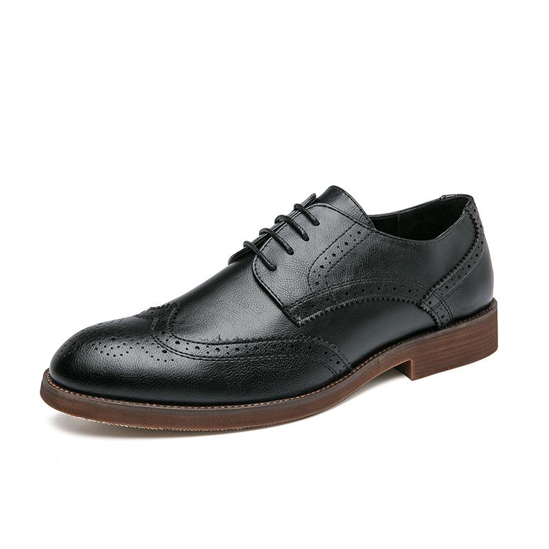 Cross-Border Plus Size Men s Leather Loafers - British Style Business Casual 42 чёрный