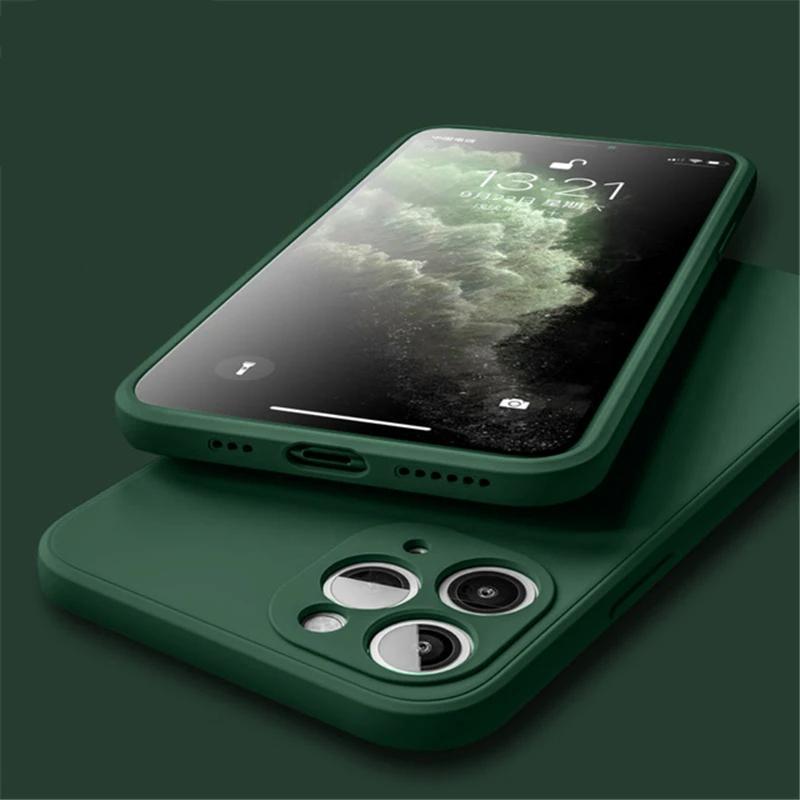 Weiche flüssige Silikon-Handyhülle aus schlichtem Gummi für iPhone 15 14 13 12 11 Pro Max X XR XS Max 7 8 15 Plus Luxus stoßfeste Stoßstangenschutzhülle