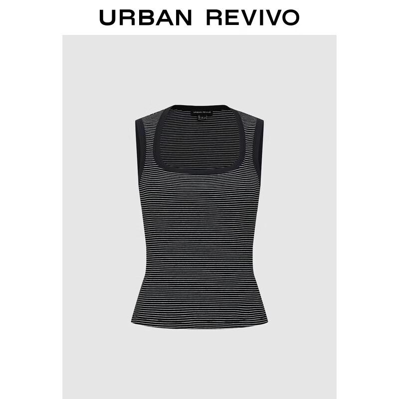 Women s U-Neck Striped Slim-Fit Tank Top XS темно-синих полос