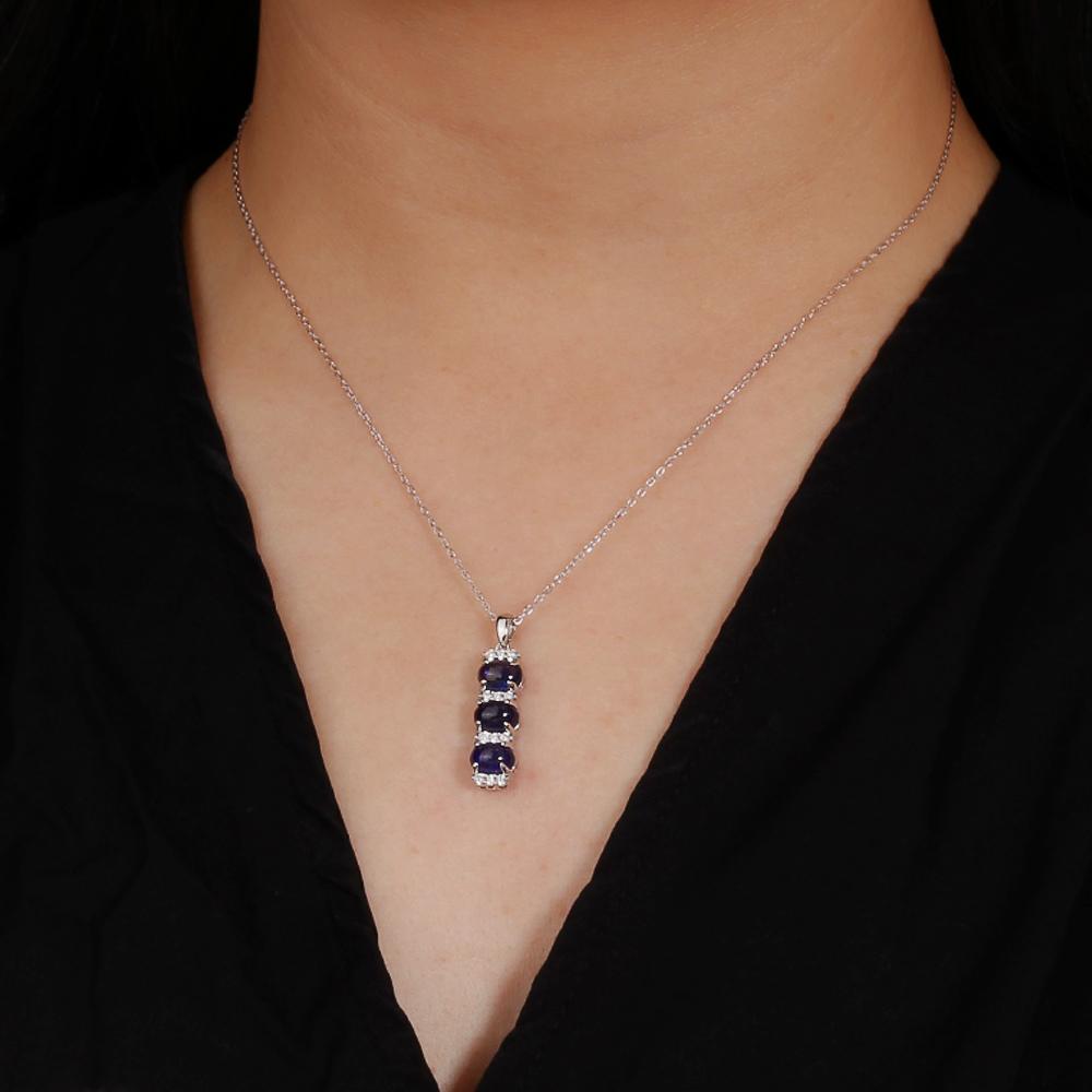 925 Silver September Birthstone Natural Filled Glass Sapphire Earrings Light Luxury Precious Lady Anniversary Jewelry Gift