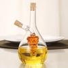 2 In 1 Oil and Vinegar Dispenser Bottle Olive Oil Vinegar Cruet Bottle with Cork Stoppers Clear Glass